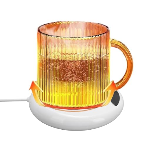 ZJchao Smart Electric Cup Wärmer Einstellbarer Temperatur Schneller Heizung Smart Getränkeheizung mit 3 Temperatureinstellungen für Home Office -Schlafsaal (White) von ZJchao