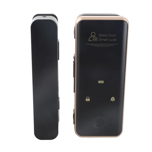 ZJchao Smart Glass Door Lock 4 in 1 Keyless -Eintrag Fingerabdruck Passwortkarte Remote Entsperren mit Sprachalarm -Türklingeln und Notfallversorgung für Home Office Store Hotel von ZJchao