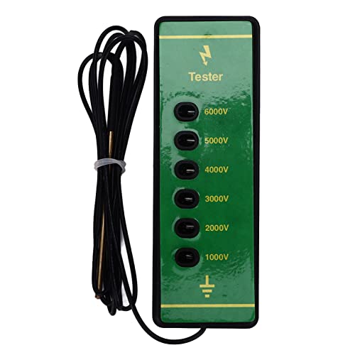 ZJchao Spannungstester, Elektrischer Zaunspannungstester Elektrischer Zauntester Elektrischer Tester Stift mit 6 Indikatorlicht Maximal 6000 V Tierzaun Fault Finder für Beteiligte von ZJchao