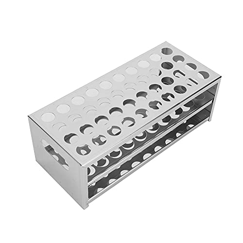 ZJchao Testrohrregal, Testrohrhalter 40 Löcher Laborrohrhalter Edelstahl Testrohrhalter Laborausrüstung Ausrüstungsrohrhalter Rack Universal für Stiftbürsten (20,5 mm*40 Löcher) von ZJchao