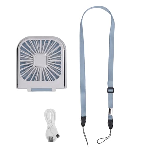 ZJchao Tragbarer 3000-Mah-Ventilator, Tragbarer Persönlicher Halsketten-Ventilator, Faltbar, über USB Wiederaufladbarer Mini-Lüfter, mit Handy-Halterungsfunktion von ZJchao