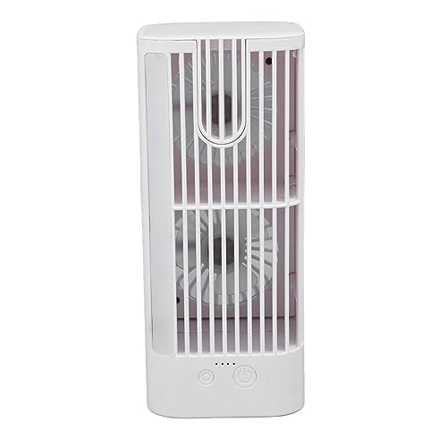 ZJchao USB Tragbarer Luftkühler, Persönlicher Desktop -Kühlventilator mit 3 Geschwindigkeiten 7 LED -Licht und Nachtlicht für Home Office Schlafsaal (Sprühlos (1200 mAh)/8,5 cm x 8,5 cm x 19,8 von ZJchao