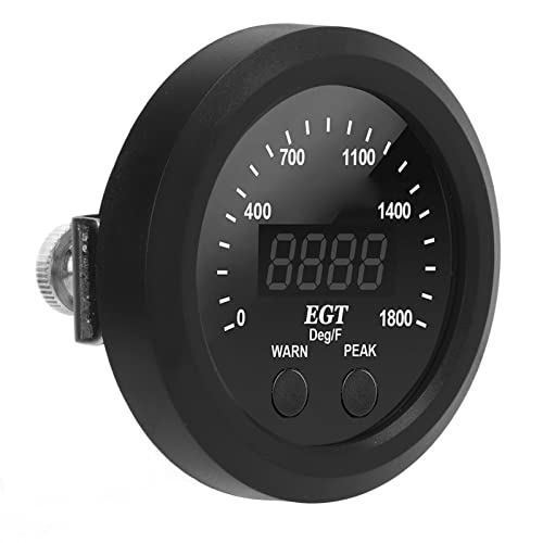 ZJchao Ultra Slim EGT Gauge Kit Für Autoabgase -Systeme, 2 1/16 Zoll 52 Mm, 0 1800 ° F Digitalem Temperaturmessgerät mit LED -Anzeige und Universalsensor von ZJchao