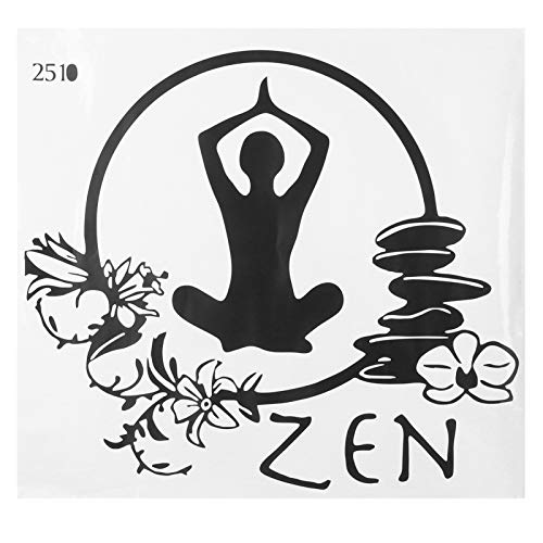 ZJchao Zen Yoga Muster Aufkleber PVC Meditation Wandtastraum Schlafzimmer Hausdekoration Yoga Liebhaber Abnehmbares Wandkunst für Wohnzimmer Schlafzimmer Lernzimmer von ZJchao