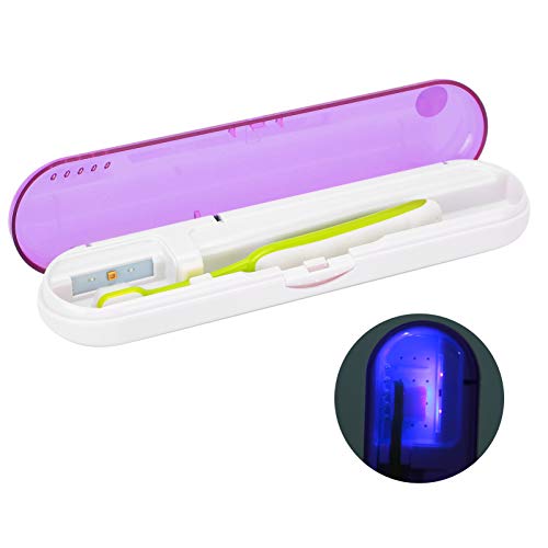 Zahnbürstenhalter, Zahnbürsten Desinfektionskoffer LED Zahnbürstenhalter Reiniger, Zahnpasta Reiniger Sterilisatorbox für Geschäftsreisen(Lila) von ZJchao