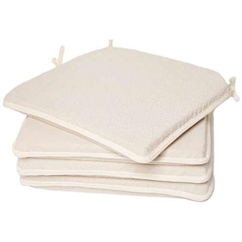 ZK ZuresKa Cuscini per sedie da terrazza, giardino, cucina, Patio, balcone, soggiorno 40 x 40 x 40 x 4 cm (Con Bordo). Ideale per decorazione interna o esterna (Bianco, 4) von ZK ZuresKa