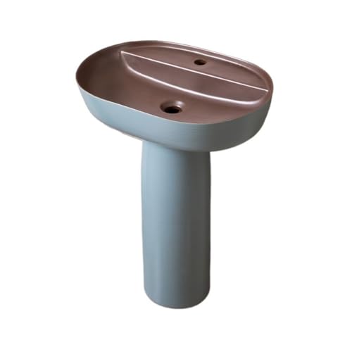 Badezimmer Badezimmer Keramik Standwaschbecken Freistehendes Waschbecken mit Wasserhahn und Abfluss-Kit Einfache Montage Badezimmer Badezimmer Keramik Standwaschbecken Freistehendes Waschbecken mit Wasserhahn und Abfluss-Kit Einfache Montage von ZKALQECNF