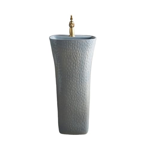 Badezimmer Freistehendes Waschbecken for den Außenbereich, Keramik-Waschbecken mit Wasserhahn und Abfluss-Set Einfache Montage Badezimmer Freistehendes Waschbecken for den Außenbereich, Keramik-Waschbecken mit Wasserhahn und Abfluss-Set Einfache Montage von ZKALQECNF