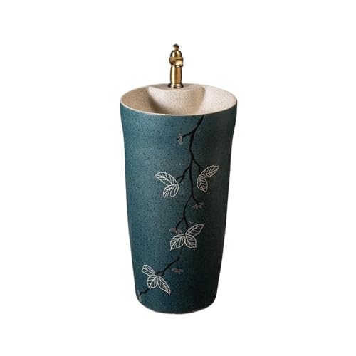 Badezimmer Home Badezimmer Standwaschbecken mit Wasserhahn und Abfluss Bodenstehendes Waschbecken Einfache Montage Badezimmer Home Badezimmer Standwaschbecken mit Wasserhahn und Abfluss Bodenstehendes Waschbecken Einfache Montage von ZKALQECNF