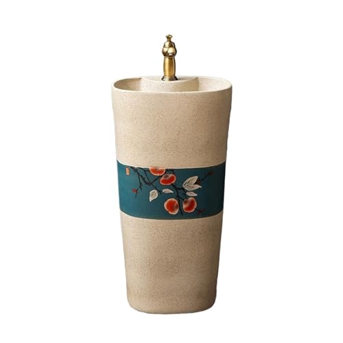 Badezimmer Home Keramik Badezimmer Standwaschbecken Outdoor Garten Waschbecken mit Wasserhahn und Ablaufgarnitur Einfache Montage Badezimmer Home Keramik Badezimmer Standwaschbecken Outdoor Garten Waschbecken mit Wasserhahn und Ablaufgarnitur Einfache Montage von ZKALQECNF