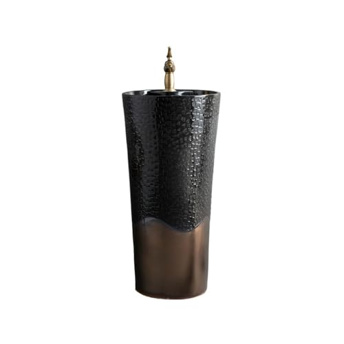 Badezimmer Integriertes Waschbecken aus Keramik mit Wasserhahn und Abfluss-Set, freistehendes Waschbecken mit Sockel fürs Badezimmer Einfache Montage Badezimmer Integriertes Waschbecken aus Keramik mit Wasserhahn und Abfluss-Set, freistehendes Waschbecken mit Sockel fürs Badezimmer Einfache Montage von ZKALQECNF