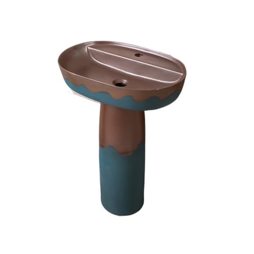 Badezimmer Keramik-Standwaschbecken, bodenstehendes Waschbecken mit Wasserhahn und Abflussset Einfache Montage Badezimmer Keramik-Standwaschbecken, bodenstehendes Waschbecken mit Wasserhahn und Abflussset Einfache Montage von ZKALQECNF