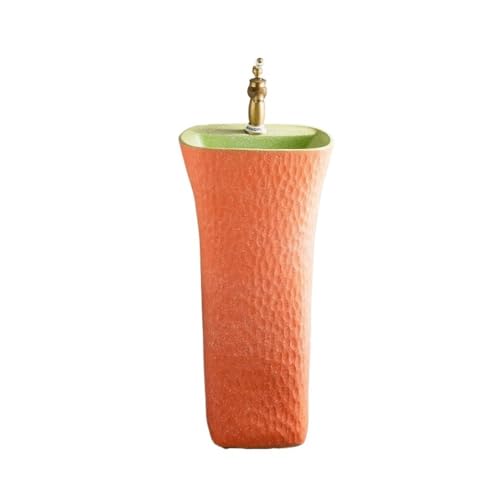 Badezimmer Keramik-Standwaschbecken, integriertes Waschbecken mit Wasserhahn und Abfluss for Badezimmer mit Innenhofbalkon Einfache Montage Badezimmer Keramik-Standwaschbecken, integriertes Waschbecken mit Wasserhahn und Abfluss for Badezimmer mit Innenhofbalkon Einfache Montage von ZKALQECNF