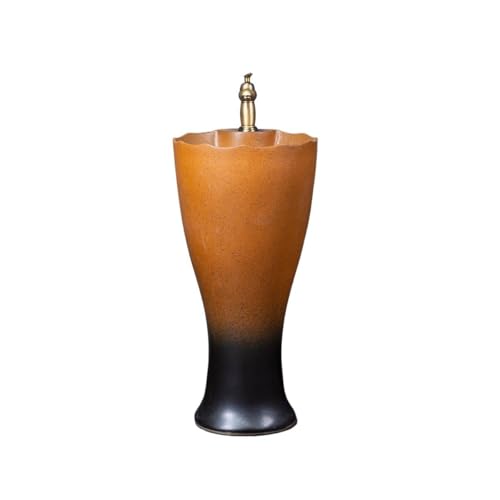 Badezimmer Keramik-Standwaschbecken for den Außenbereich, Standwaschbecken mit Wasserhahn und Abtropffläche Einfache Montage Badezimmer Keramik-Standwaschbecken for den Außenbereich, Standwaschbecken mit Wasserhahn und Abtropffläche Einfache Montage von ZKALQECNF