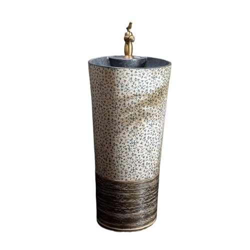 Badezimmer Keramik-Waschbecken mit Sockel for Badezimmer, einteiliges Waschbecken for den Außenbereich mit Wasserhahn und Abfluss-Set Einfache Montage Badezimmer Keramik-Waschbecken mit Sockel for Badezimmer, einteiliges Waschbecken for den Außenbereich mit Wasserhahn und Abfluss-Set Einfache Montage von ZKALQECNF