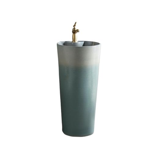 Badezimmer Outdoor Keramik Standwaschbecken Einteiliges Waschbecken mit Wasserhahn und Abfluss for Badezimmer Garten Einfache Montage Badezimmer Outdoor Keramik Standwaschbecken Einteiliges Waschbecken mit Wasserhahn und Abfluss for Badezimmer Garten Einfache Montage von ZKALQECNF