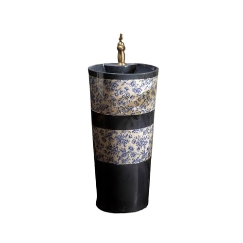 Badezimmer Retro Badezimmer Standwaschbecken mit Wasserhahn und Abfluss-Set Keramik Einteiliges Gartenwaschbecken Einfache Montage Badezimmer Retro Badezimmer Standwaschbecken mit Wasserhahn und Abfluss-Set Keramik Einteiliges Gartenwaschbecken Einfache Montage von ZKALQECNF