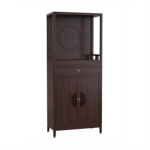 Chinesischer Stil Holz Meditations-Opferschrank, Zuhause mit Messingdekoration Buddha-Schreinschrank Schön von ZKALQECNF