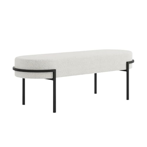 ZKALQECNF Bettbank Cremefarbene Fußbank for das Bett, kreativer Esszimmerhocker, Nachttischhocker for das Schlafzimmer, Schuhwechselhocker for die Eingangstür Sitzbank Schlafzimmer(Klein) von ZKALQECNF