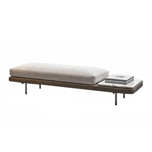 ZKALQECNF Bettbank Leichte, luxuriöse, einfache Schlafzimmer-Stoff-Langbank aus Marmorbett-Endhocker, Moderne Schuhbank for das Wohnzimmer Sitzbank Schlafzimmer(Mittel) von ZKALQECNF