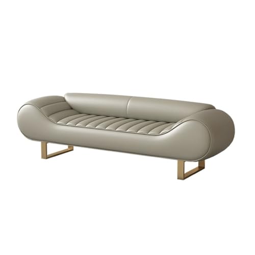 ZKALQECNF Bettbank Leichter Luxus-High-End-Nachttischhocker, Hauptschlafzimmer, Nachttischcouch, Garderobe for Kleidung, Lange Sofabank Sitzbank Schlafzimmer(Light Gray,Mittel) von ZKALQECNF