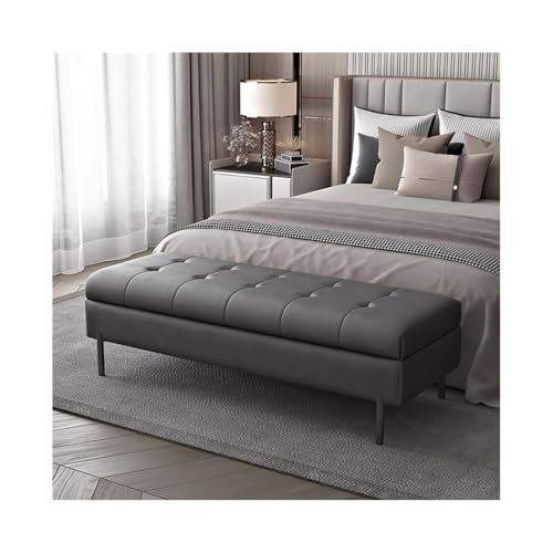 ZKALQECNF Bettbank Schlafzimmerbett Fußhocker Bett Bett Fußhocker Massivholz Bett vorne Sofa Hocker Lagerung Lagerung Hocker Nachttisch Hocker Sitzbank Schlafzimmer(Dark Gray) von ZKALQECNF