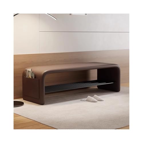 ZKALQECNF Bettbank Türhocker for Wechseln der Schuhe, Schuhschrank, Aufbewahrung, Zweizweckhocker, Schlafzimmer, einfache Nachttischbank for Sitzen Sitzbank Schlafzimmer(Coffee,Klein) von ZKALQECNF