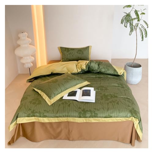 ZKALQECNF Bettbezug-Sets Französisches Blumenmuster, 100-fädig, langstapelige Baumwolle, 4-teiliges dekoratives Bettwäsche-Set mit 2 Kissen, Queen-Size-Bett, Grün Bettbezug(1.8m-2.0m Bed -220x240cm) ZKALQECNF Bettbezug-Sets Französisches Blumenmuster, 100-fädig, langstapelige Baumwolle, 4-teiliges dekoratives Bettwäsche-Set mit 2 Kissen, Queen-Size-Bett, Grün Bettbezug(1.8m-2.0m Bed -220x240cm) von ZKALQECNF
