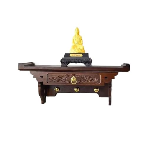 ZKALQECNF Chinesischer Stil Ebenholzfarbener Wandtisch aus Bambus zur Reichtumsopferung, Buddha-Schrein, Ausstellungsregal Schön von ZKALQECNF