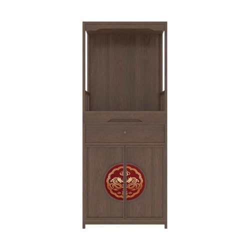 ZKALQECNF Chinesischer Stil Neuer Nischen-Standschrank im Buddha-Stil im chinesischen Stil mit Lackmalerei und Weihrauch-Tributschrank Schön(Bruin) von ZKALQECNF