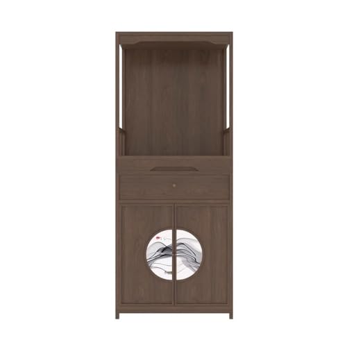 ZKALQECNF Chinesischer Stil Neuer Shentai-Opferschrank aus Zen-Holz im chinesischen Stil mit Tür, stehender Opfertisch for Reichtum Schön(Bruin) von ZKALQECNF