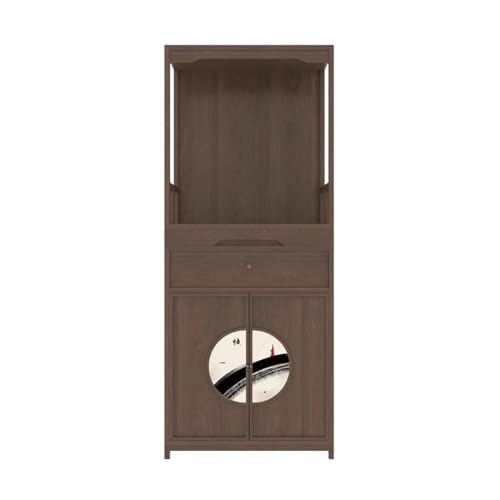 ZKALQECNF Chinesischer Stil Räucherstäbchen-Opfertisch im chinesischen Zen-Stil, Buddha-Schreinschrank aus Holz for Zuhause Schön(Bruin) von ZKALQECNF