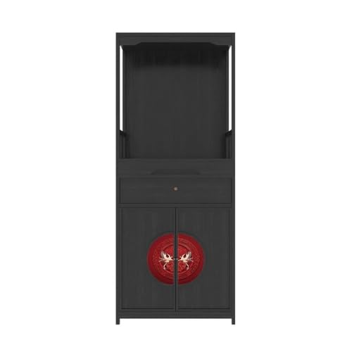 ZKALQECNF Chinesischer Stil Shentai-Opferschrank mit Doppeltür for Zuhause, chinesischer Zen-Holz-Opfertisch Schön(Schwarz) von ZKALQECNF