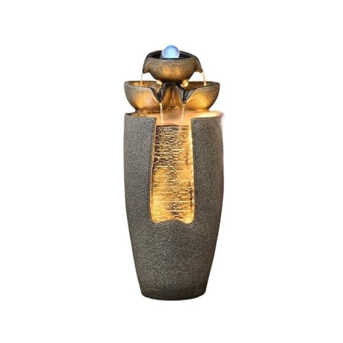 ZKALQECNF Gartenbrunnen Eingangshalle Wohnzimmer Luftbefeuchter Haushalt Feng Shui Dekoration Zirkulierendes Wasser Zieht Reichtum Bodendekoration Brunnen Groß für Außen von ZKALQECNF