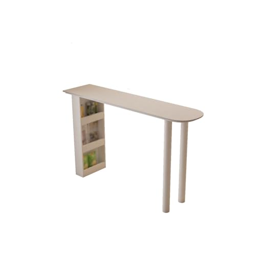 ZKALQECNF Küchentisch Weißer Stehtisch mit Stauraum, Wohnzimmerinsel, einfacher Küchen-Esstisch Cocktailtisch(120 * 40 * 100cm) von ZKALQECNF