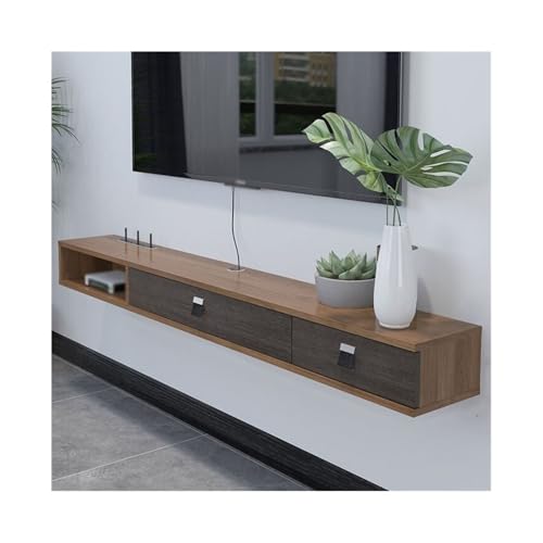 ZKALQECNF TV Lowboard Hängend An der Wand montierter TV-Schrank, schwebende Regale mit 2 Türen, Entertainment-Media-Konsolencenter for das Wohnzimmer TV Schrank Hängend(Bruin,Klein) von ZKALQECNF