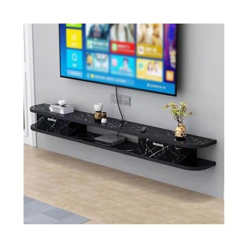ZKALQECNF TV Lowboard Hängend Schwebendes TV-Ständerregal, Medienkonsole, TV-Schrank mit 2 Türen for Wohnzimmer und Schlafzimmer TV Schrank Hängend(Schwarz,Mittel) von ZKALQECNF