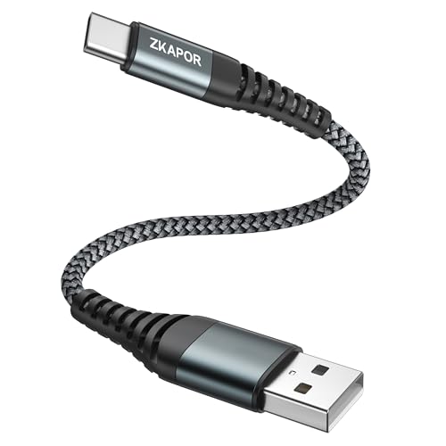 ZKAPOR USB C Kabel Kurz 30CM, Schnellladekabel 3A Nylon Geflochtenes Kompatibel Mit iPhone 15/15 Pro Max, Samsung Galaxy S23/S22/S21/S10, Note 10, Huawei P40/P30, Google Pixel​ von ZKAPOR