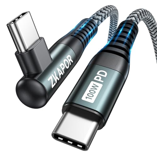 ZKAPOR USB C auf USB C Kabel 3M, 90 Grad Winkel USB C Ladekabel 100W Nylon Schnellladekabel USB Typ C für iPhone 15/15 Pro Max, Samsung Galaxy S23/S22, Pad Pro, Air, Note, Huawei P40/Mate 60, Pixel ZKAPOR USB C auf USB C Kabel 3M, 90 Grad Winkel USB C Ladekabel 100W Nylon Schnellladekabel USB Typ C für iPhone 15/15 Pro Max, Samsung Galaxy S23/S22, Pad Pro, Air, Note, Huawei P40/Mate 60, Pixel von ZKAPOR
