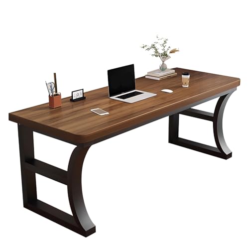 Moderner, Schlichter Gamer-Schreibtisch – Kleiner Home-Office-Tisch, Lange Werkbank für Schlafzimmer, Wohnzimmer oder Arbeitszimmer – Vielseitiger Gaming- und Arbeitstisch(Brown,120cm/47.2in) von ZKBDBWTR