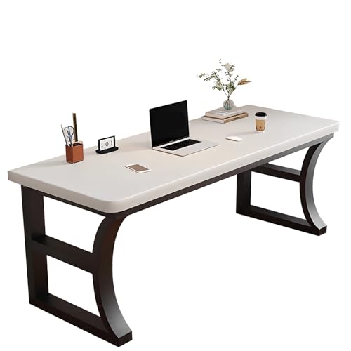 Moderner, Schlichter Gamer-Schreibtisch – Kleiner Home-Office-Tisch, Lange Werkbank für Schlafzimmer, Wohnzimmer oder Arbeitszimmer – Vielseitiger Gaming- und Arbeitstisch(White,100cm/39.3in) von ZKBDBWTR