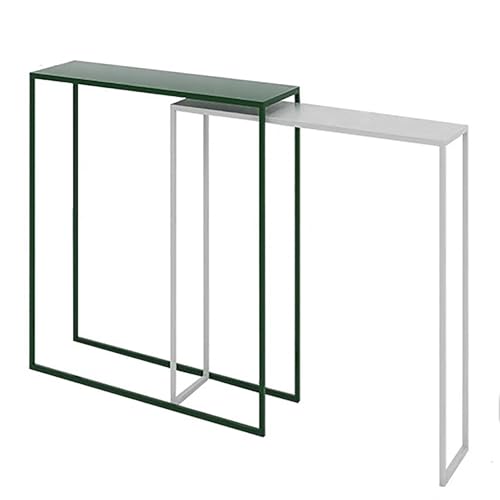 ZKBDBWTR 2er-Set Schmaler Bartisch Aus Eisen, Kleine Moderne Kneipentische for Das Wohnzimmer, Hoher Schmaler Sofatisch for Eingangsbereich, Foyer, Büro, Einfache Montage(Green,100cm/39.3in) von ZKBDBWTR