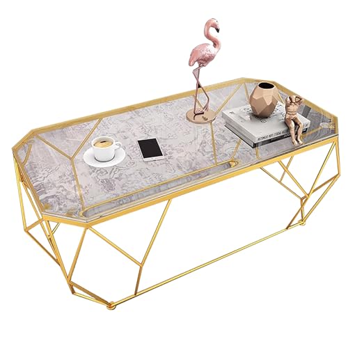 ZKBDBWTR Beistelltisch, Rechteckiger Transparenter Couchtisch aus Gehärtetem Glas, professionelles Backblech aus Metall, für Wohnzimmer, kleine Wohnung(Clear,120cm/47.2in) von ZKBDBWTR