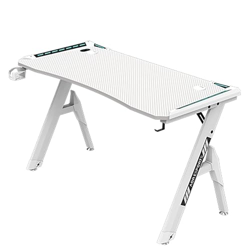 ZKBDBWTR Computer-Gaming-Tisch, Y-Förmige Spieler-Workstation mit Getränkehalter und Kopfhörerhaken für den Esports-Schreibtisch(White,100cm/39.3in) von ZKBDBWTR