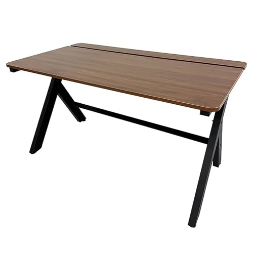 ZKBDBWTR Computertisch aus Kohlefaser, Gaming-Schreibtisch mit X-Beinen, Getränkehalter und Kopfhörerhaken, geräumige, einfach zu montierende Workstation(Brown,100cm/39.3in) von ZKBDBWTR