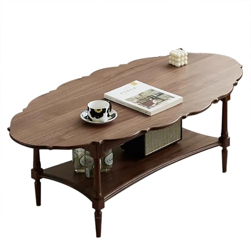 ZKBDBWTR Couchtisch, Moderner Kleiner Tisch, Rustikaler Bauernhaus-Teetisch, Kleiner Beistelltisch für Wohnzimmer, Schlafzimmer, Büro(Walnut) von ZKBDBWTR