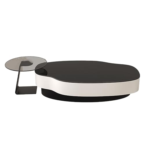 ZKBDBWTR Couchtisch – Moderner, Minimalistischer, Asymmetrischer Tisch aus Gehärtetem Glas mit Metallbeinen, Kleiner, Luxuriöser Akzenttisch für Wohnzimmer oder Büro von ZKBDBWTR