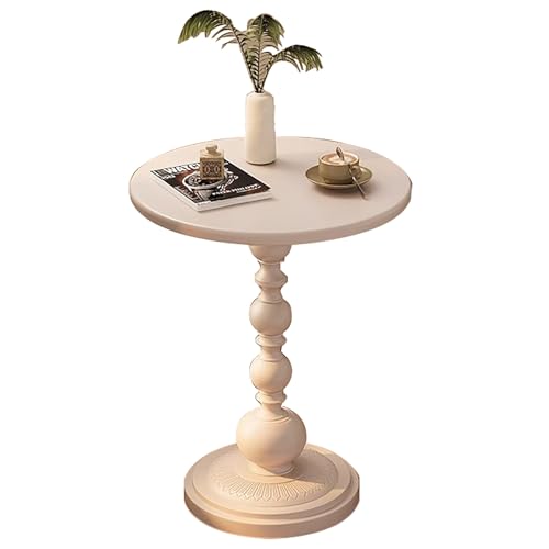 ZKBDBWTR Couchtisch aus Metall, Vintage Runder Beistelltisch, Tisch Klein Wohnzimmer, Getränketisch für Kleine Räume für Schlafzimmer(White,Small) von ZKBDBWTR