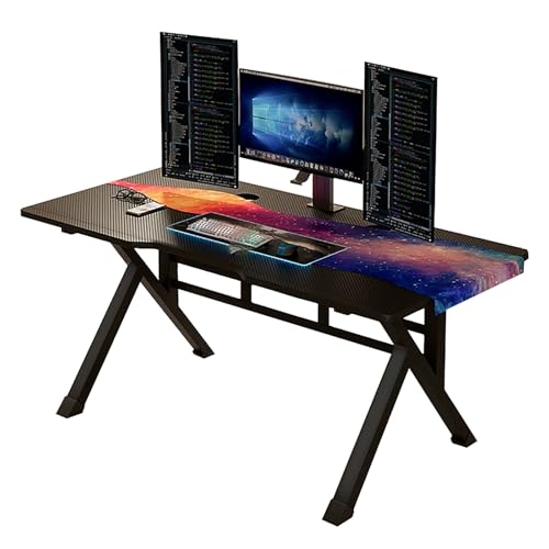 ZKBDBWTR Ergonomischer Großer Gaming-Schreibtisch, Computertisch mit Kohlefaseroberfläche und K-Förmigen Stahlbeinen, PC-Workstation, Platzsparend(100cm/39.3in) von ZKBDBWTR