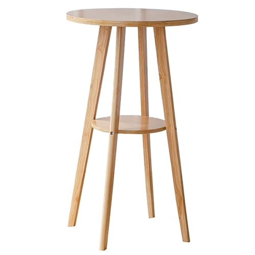ZKBDBWTR Exquisiter Runder Stehtisch, Esstisch Aus Massivholz, Getränketisch Mit Ablagefläche, Pub-Stehtisch for Balkon, Wohnzimmer, Café(Yellow) von ZKBDBWTR